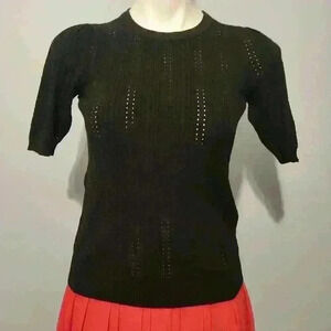 Black knit top